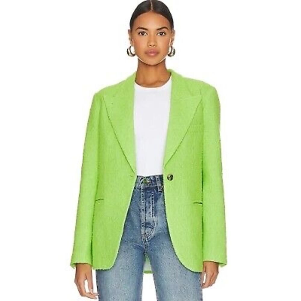 Smythe 90's Lime Lume Blazer Cotton Tweed Textured XS